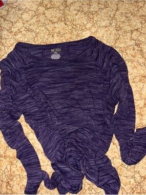 TEK GEAR Essential gear women’s stripe purple athletic shirt Sz XXL